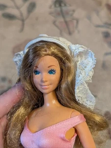 Muñeca Barbie vintage blanco velo de boda transparente con encaje - Imagen 1 de 11