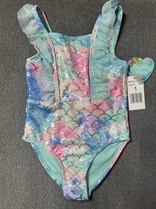 Breaking Waves Girls Blue Mermaid Swimsuit Girls' Size 4 - Picture 1 of 4