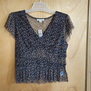 American Eagle Outfitters M transparentes Netz Top Bluse neu mit Etikett/Neu mit Etikett - Bild 1 von 6