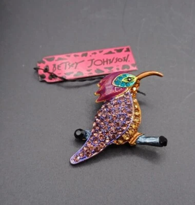 Nuevo broche prendedor pájaro pájaro pájaro pájaro pájaro pájaro imitación esmalte Betsey Johnson Foto 1 de 3