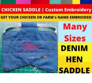 Embroided Custom Name Chicken jacket saddle Hen aprons Egg layer Poultry - Picture 1 of 6