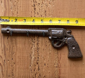 Key Holder Pistol Hand Gun Wall Mount Hunting Lodge Shooting Garage Western USA