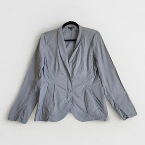 Eileen Fisher Organic Linen Blend Jacket Sz Medium Gray Minimalist Sustainable - Picture 1 of 10