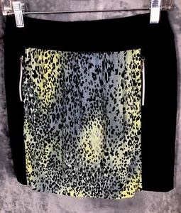 Jamie Sadock Women’s Skort Size 4 Short Black With Animal Print 2 Zippers Front - Picture 1 of 23