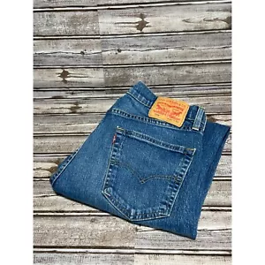 Levi Strauss 505 Jeans Blue Name Tag Mens Size 34x32(31) - Picture 1 of 6
