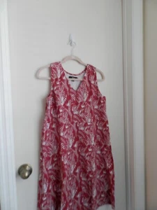 ELLOS JR PLUS RED/WHITE PRINT SLEVELESS DRESS - LG. 18/20 -NWT - Picture 1 of 6