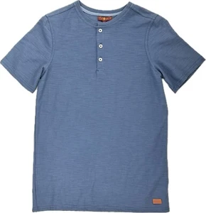Camiseta Henley 7 For All Mankind Niños Azul Manga Corta Algodón Botón Logo Talla XL - Imagen 1 de 2