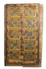Rustic Door Panels Teak Wood Doors Yellow Floral Hand Painted Farmhouse Barndoor