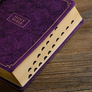 KJV Giant Print Full-Size Bible Purple Floral Index BRAND NEW in Shrink Wrap!!! - Picture 1 of 9