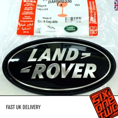 LAND ROVER DISCOVERY 4 L319 DISTINTIVO STIVALI LAND ROVER ORIGINALI ARGENTO NERO - Immagine 1 di 4