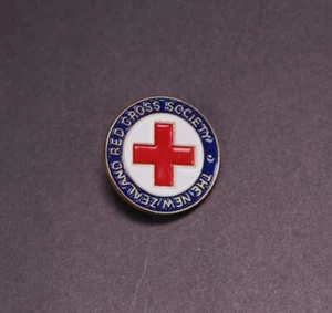 New Zealand Red Cross Society Stamped Metal Enamel Lapel Pin - VG Condition - Picture 1 of 3