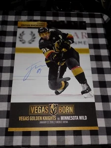 Jonathan Marchessault signiertes Vegas Golden Knights Spieltag Poster - Bild 1 von 1