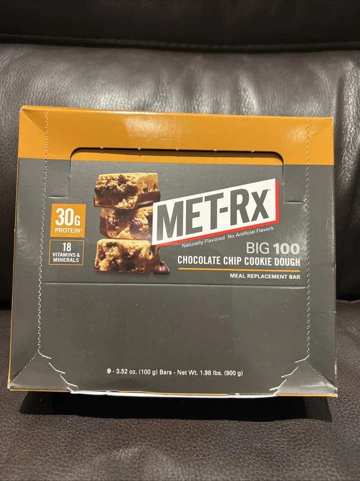 MET-Rx Big 100 Chocolate Chip Cookie Dough Meal Replacement Bar 3.52 Oz