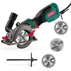 HYCHIKA 6.2A Mini Circular Saw, Compact Hand Saw with 3 Blades - Max 1-7/8'' ...
