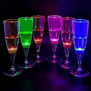 Plastic 150Ml Wine Champagne Flute Glasses Wine Champagne Flashing Cups Liquid A - Picture 1 of 5