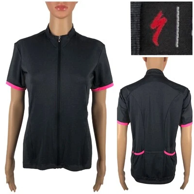 Specialized Women Medium Rbx Comp Jersey Ss Wmn Gray Pink Full Zip Polyester EUC - Image 1 of 4