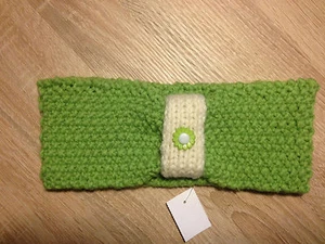 Stirnband Ohrwärmer Ohrschützer Damen Mädchen Strick lindgrün 54 - 58 cm 11cm br - Bild 1 von 3