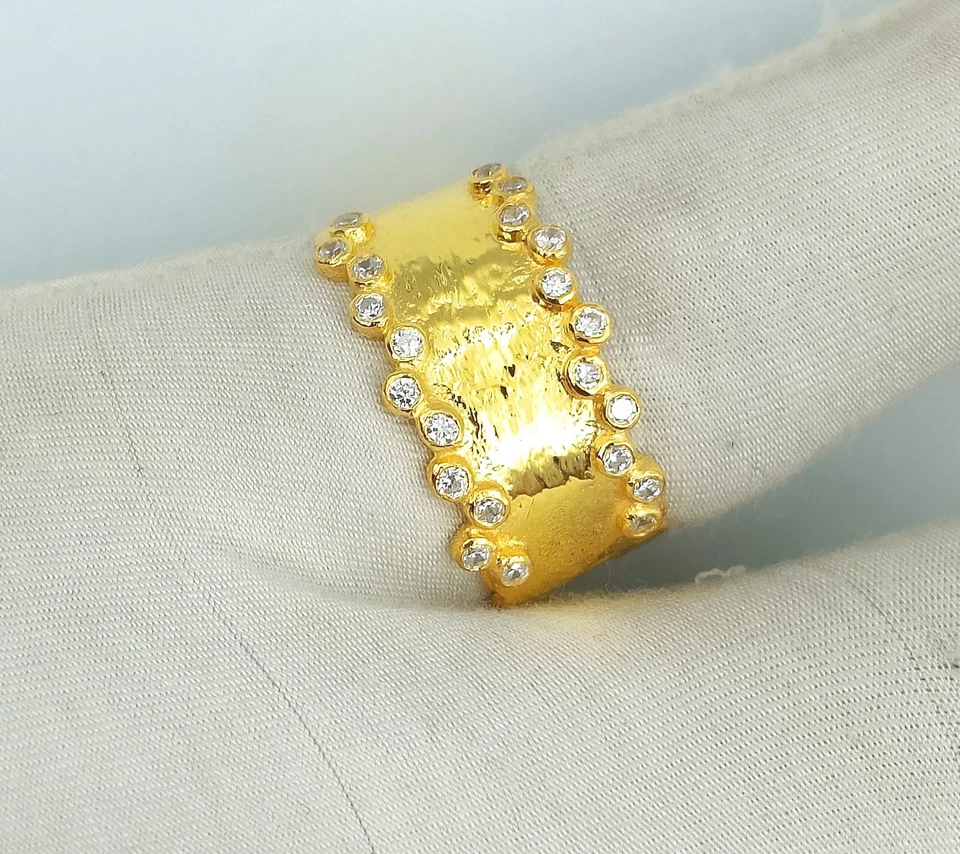 Anillo para el pulgar anillo de compromiso de diamantes anillo de plata de ley 925 anillo de banda de eternidad Foto 1 de 4