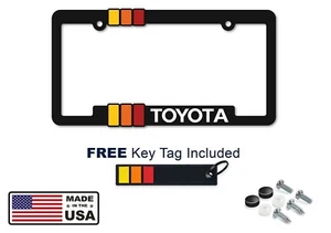 Toyota Retro Heritage License Plate Frame TRD Off-road Tacoma FJ Cruiser Tundra - Picture 1 of 2