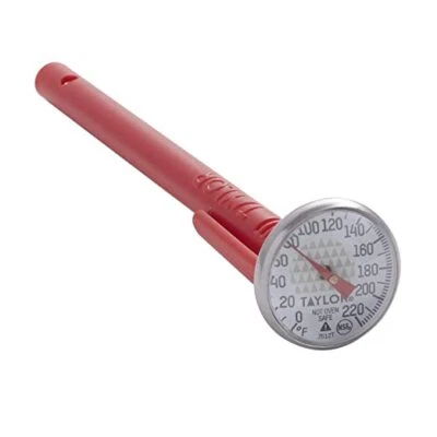 Taylor Instant Read Pocket Probe Dial Thermometer, 3512FS, Red, 4 1/2" | 6/Case - Image 1 of 4