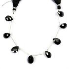 Rare Black Onyx Pear Shape 9 Inch Strand 11X15-10X17 MM 8 Pieces Gemstone Beads