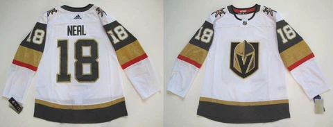 ADIDAS VEGAS GOLDEN KNIGHTS JAMES NEAL AUTHENTIC WHITE ROAD JERSEY 42 Cover