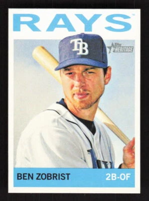 2013 Topps Heritage #36 Ben Zobrist Tampa Bay Rays - Image 1 of 2