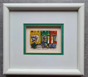 James Rizzi 3D Hand Signed Original Mini Down and Out 1990 PoP ART Framed Cert - Picture 1 of 12