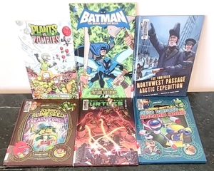 Lot 6 Graphic Novels Batman TMNT Plants vs Zombies AR 2 3 - Picture 1 of 6