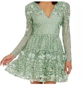 Kleid The Population Kari besticktes Fit & Flare Kleid mintgrün Damen Gr. XS - Bild 1 von 11