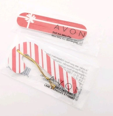 2 New Avon Nail Emery Boards Christmas Theme Candy Cane Red Snowflakes Present - Image 1 of 4