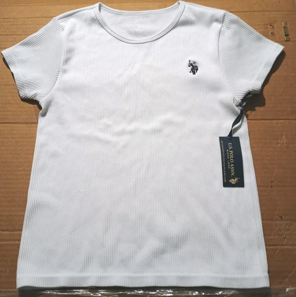 U.S. Polo Assn. Camisa Mujer M/L Blanca Manga Corta Nueva Con Etiquetas Foto 1 de 4