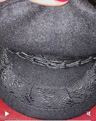 GREEK FISHERMAN’S Hat Made In GREECE SailorW/Red Satin Lining Size 8VINTAGE RARE - Image 1 of 4