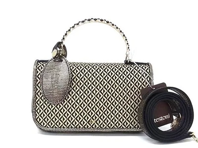 A.TESTONI A TESTONI Bolso de Hombro Bandolera Lona 2 Vías Hecho en Italia Foto 1 de 4