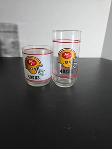 Vintage San Fran 49ers NFL 80s Mobil Helmet Old Logo Barware Glass W/ Tumbler - Picture 1 of 4