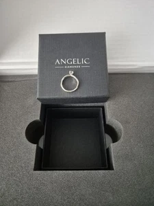 White Gold Solitaire lab created Diamond Ring With Side Stones. 0.60 Carat. M. - Picture 1 of 12