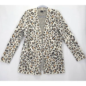 Devotion by Cyrus Leopard Strickjacke Damen M vorne offen flauschig weich Animal Print - Bild 1 von 10