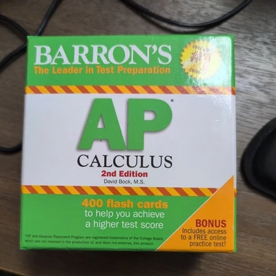 Barron's AP Calculus 2nd Edition 400 Flash Cards by David Bock M.S.  New, Sealed - Image 1 of 4