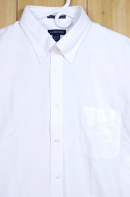 Lands' End Men's 18 36 No Iron Original Oxford Button Down Dress Shirt White New - Image 1 of 4
