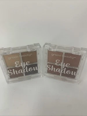 2x Groovi Beauty Eye Shadow 4 colors per compact 0.14 Oz (Neutral & Mauves) - Image 1 of 2