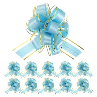 12Pcs Pull Bows for Gift Wrapping, 6 in Sky Blue Party Wedding Gift Bow Foto 1 de 4