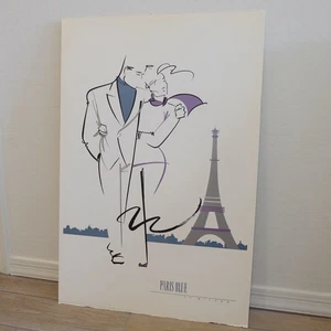 RARO 1989 Ty Wilson - Paris Blue W180 - Poster Stampa Arte - Foto 1 di 15