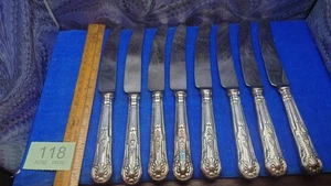 Set 6 + 2 (8) Roberts & Dore Dessert Knives Kings Pattern Stainless Blade :118 - Picture 1 of 9
