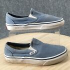 Vans Shoes Mens 7 Womens 8.5 Classic Slip On Skate Sneakers 721565 Blue Fabric