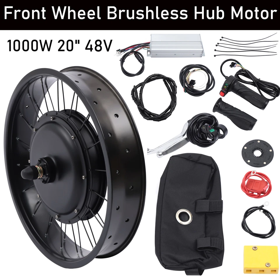 20 Inch Electric Bicycle Front Wheel Hub Motor E-Bike Conversion Kit 1000W 48V - Image 1 of 4