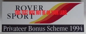 Roversport Rover Sport Fenster Aufkleber Label Innenraum Typ 2 HQ NACHBAU. (2 Stück) - Bild 1 von 3