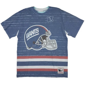 NY Giants Mitchell & Ness NFL L Large Shirt Jumbotron 3.0 Blue Red White NWT - Picture 1 of 7