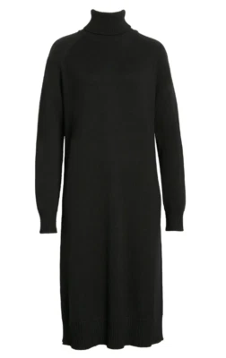 NUEVO Vestido Suéter Max Mara Linfa Cuello Alto Lana en Negro Talla M #S5621 Foto 1 de 4