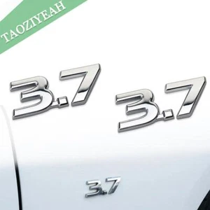 2pcs Chrome 3.7 Fender Side Emblem Badge Sticker Metal For Q50 QX70 Q60 Q70 QX80 - Picture 1 of 3
