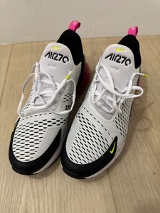 Nike Air Max 270 Mens Size 11.5 AH8050-109 White Black Fuchsia Volt - Picture 1 of 5